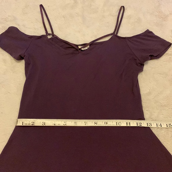 Garage Purple Off Shoulder Fit and Flare Mini Dress Size S - Picture 4 of 5